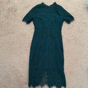 Lulu's Emerald Lace Midi Dress